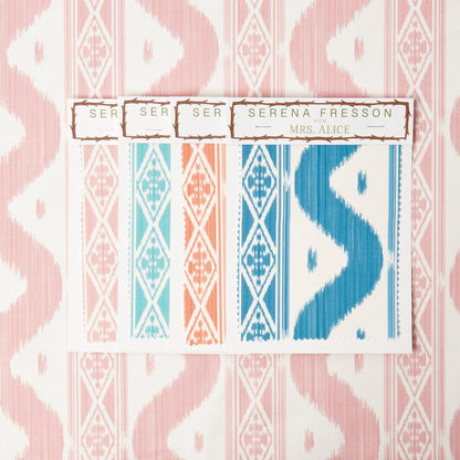 Palm Beach Pink Ikat Stripe Fabric