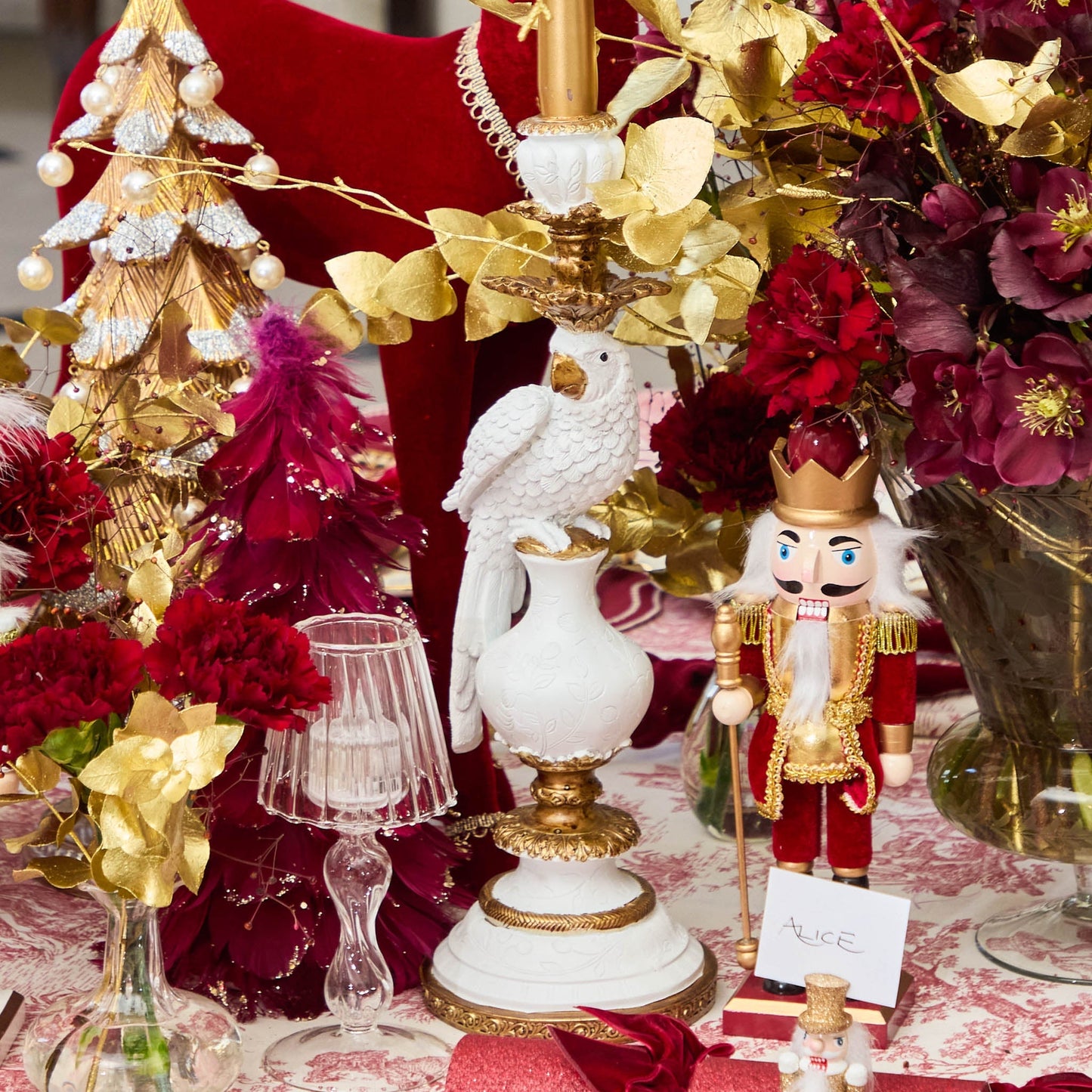 White Small Parrot Candle Holders (Pair)