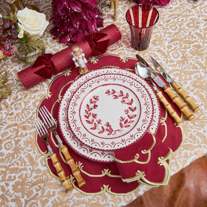 Burgundy & Gold Amanda Placemats (Set of 4)
