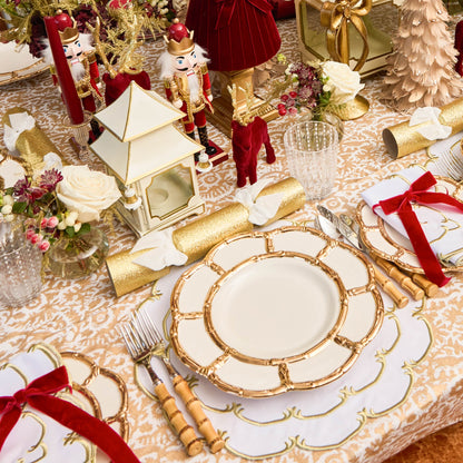 Gold Petal Bamboo Ceramic Dinner Plate