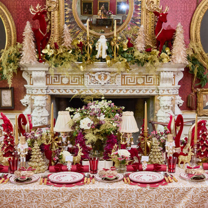 Burgundy & Gold Amanda Placemats (Set of 4)