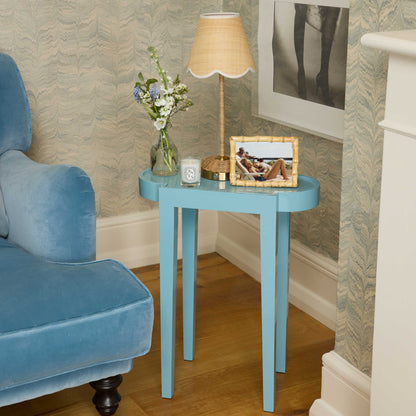 Duck-egg Blue Lacquer Rectangle Side Table