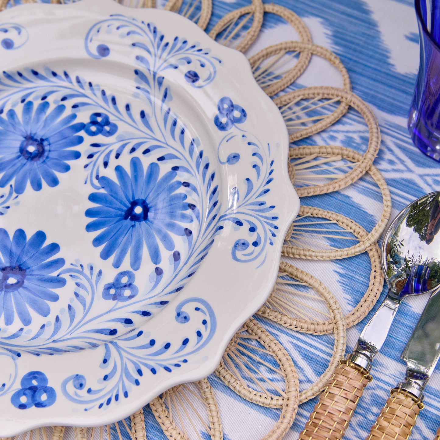 Blue Flowers Starter Plates (Set of 4)