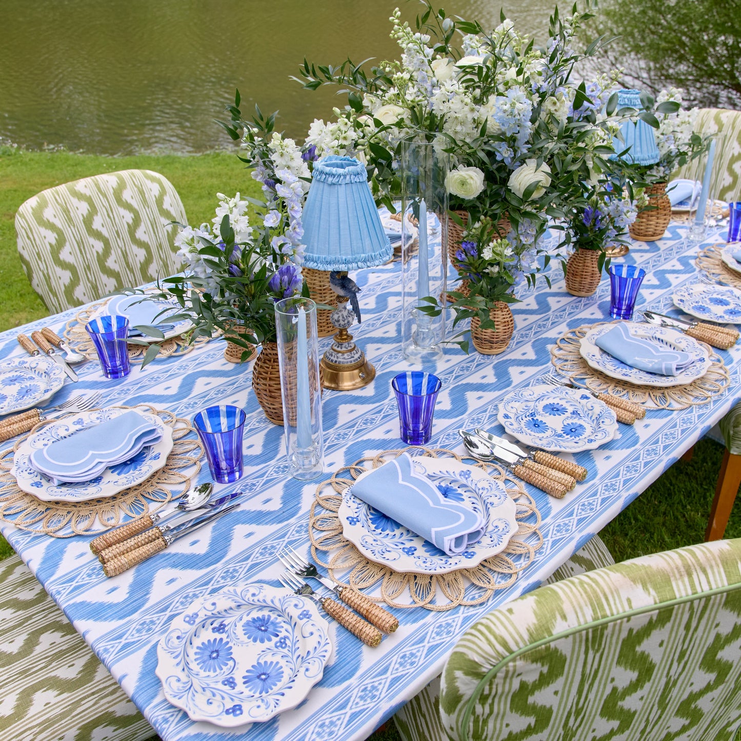 Blue Flowers Dinner Plates (Set of 4)