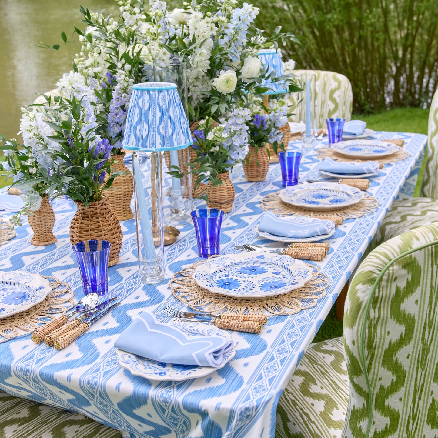 Blue Flowers Starter Plates (Set of 4)