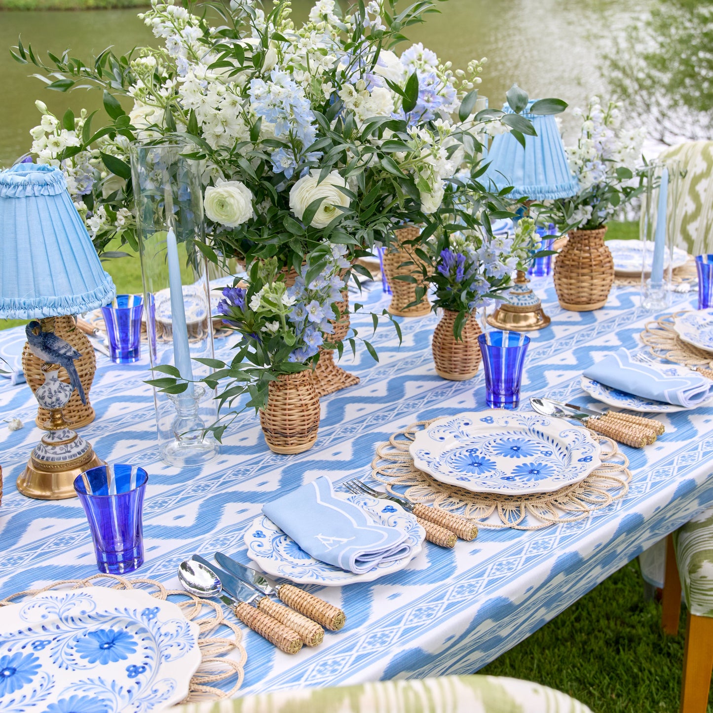 Blue Flowers Dinner Plates (Set of 4)