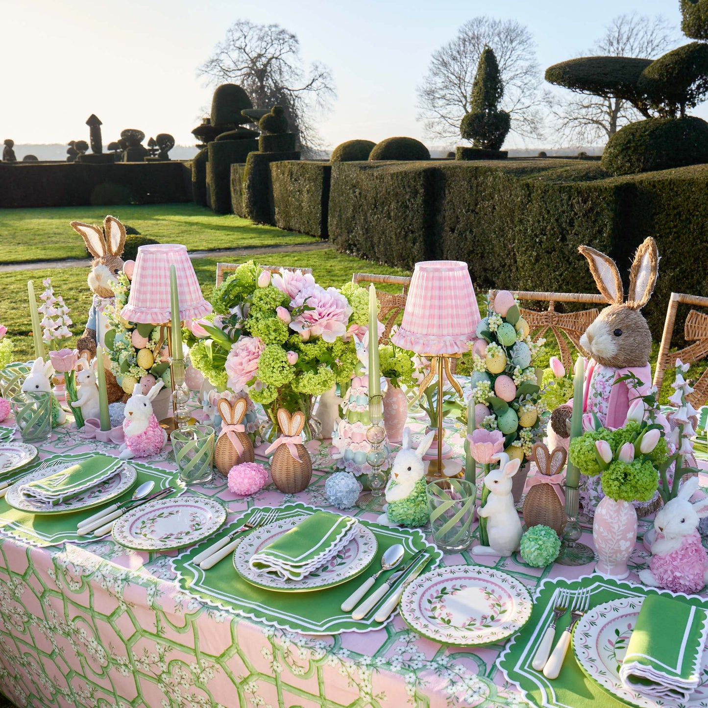 Green & Pink Josephine Garland Starter Plates (Set of 4)