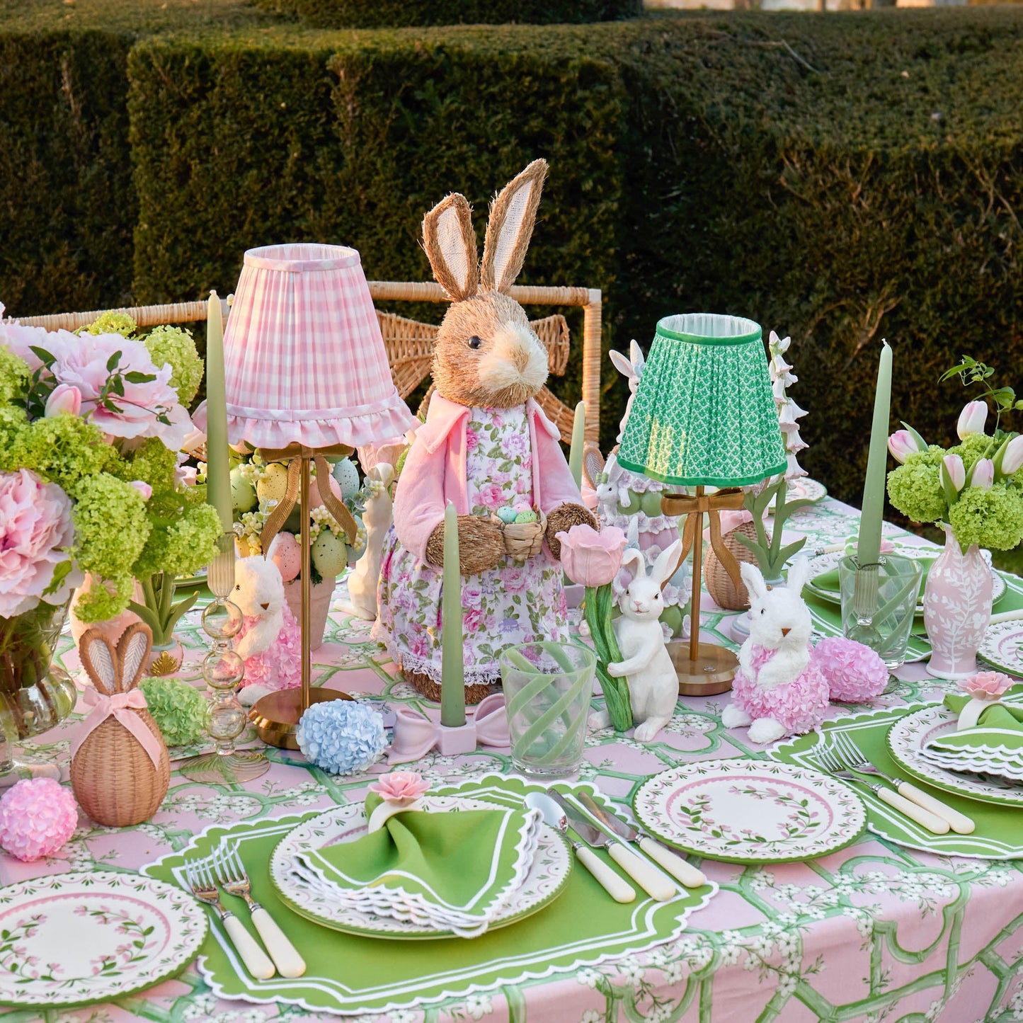 Green & Pink Josephine Garland Starter Plates (Set of 4)