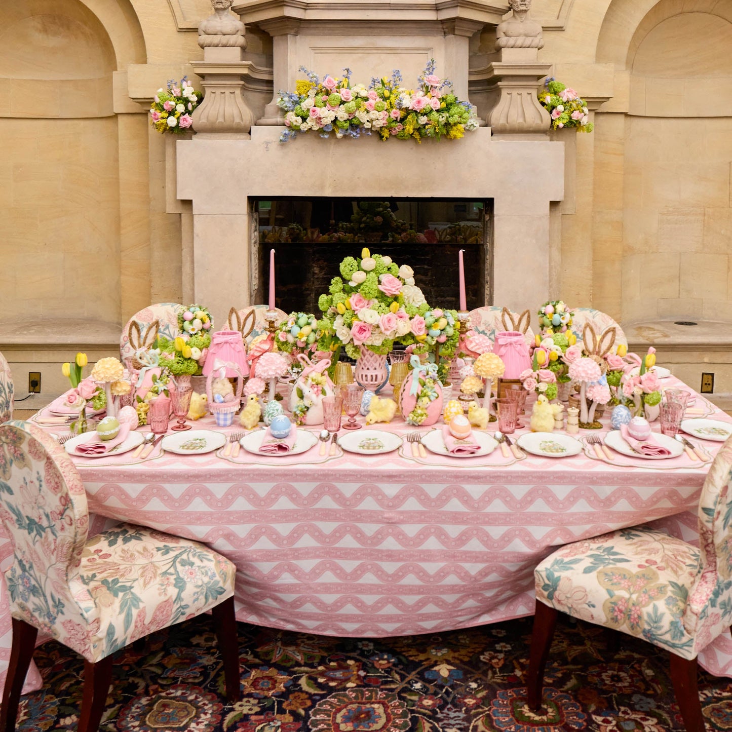 Pink & Green Eloise Linen Placemats (Set of 4)