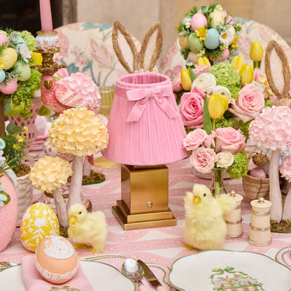 Pink Velvet Bow Lampshade (18cm)
