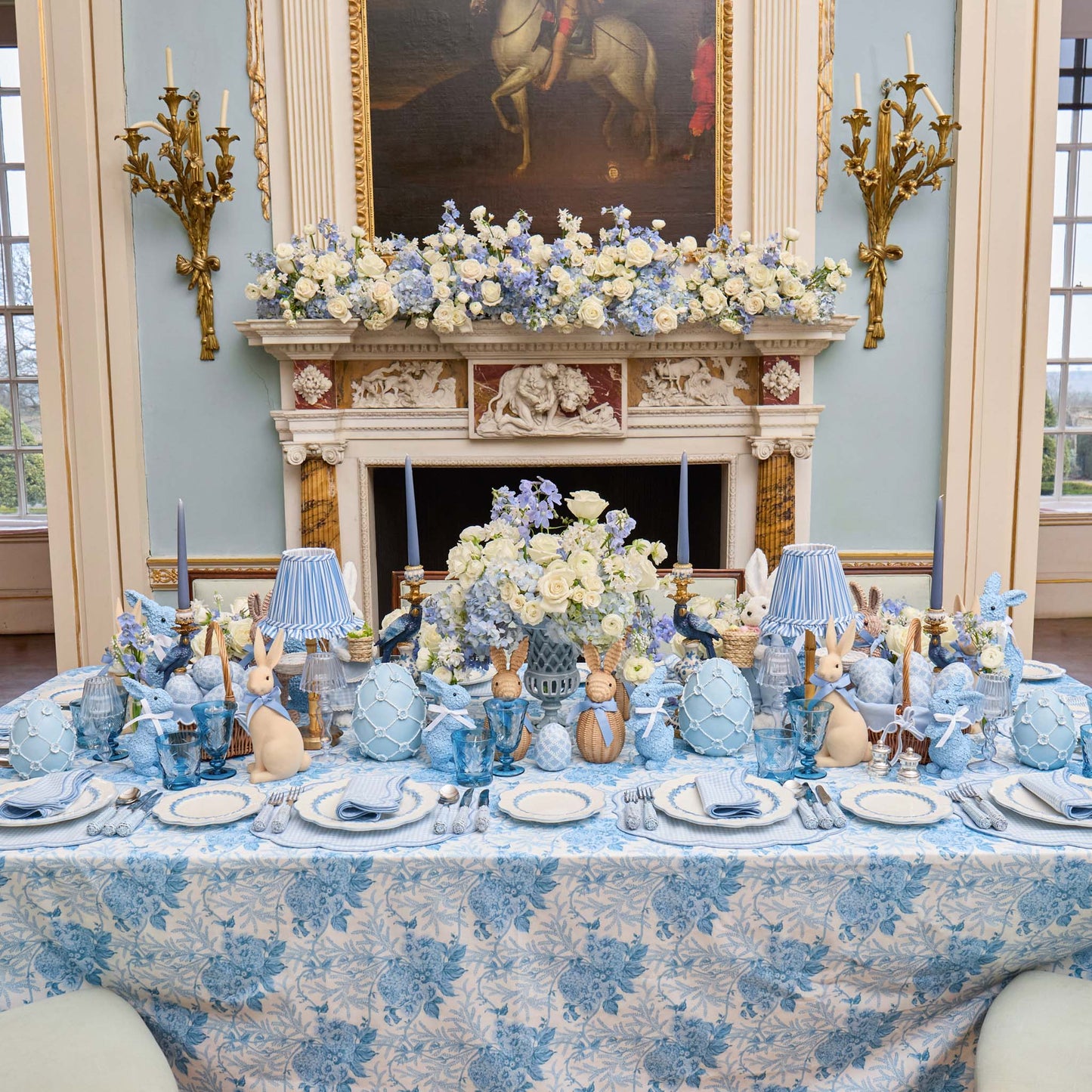 Blue Eloise Gingham Placemats & Napkins (Set of 4)