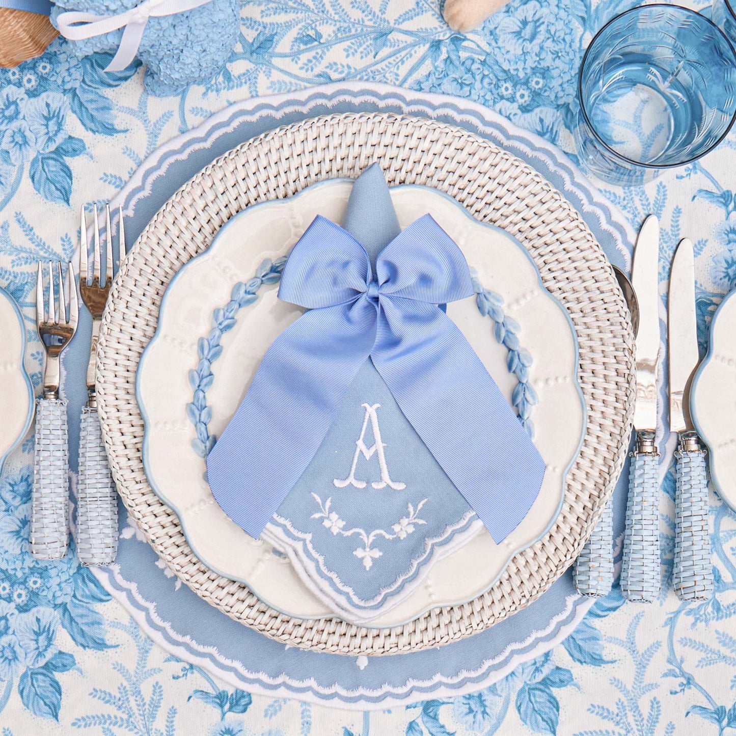Blue Grosgrain Bows (Set of 4)