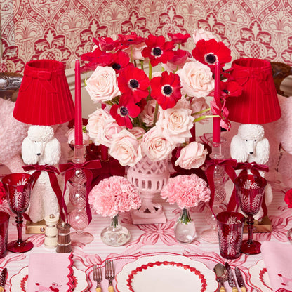 Red Velvet Bow Lampshade (18cm)