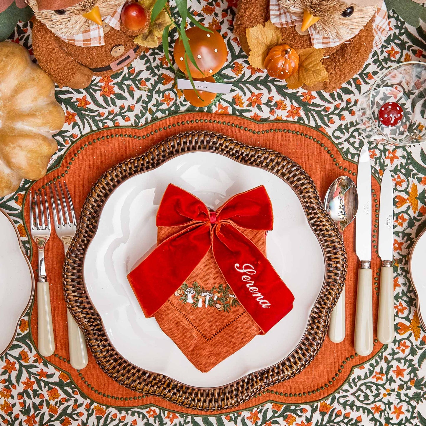 Burnt Orange Personalisable Bow