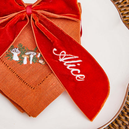 Burnt Orange Personalisable Bow