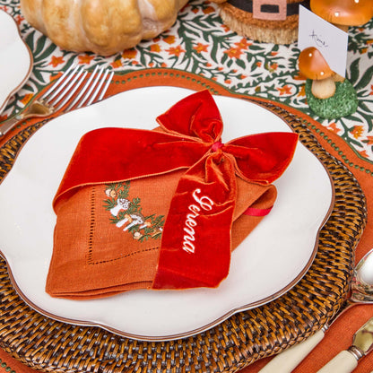 Burnt Orange Personalisable Bow