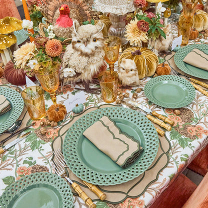 Sage Basketweave Dinner Plates (Set of 4)