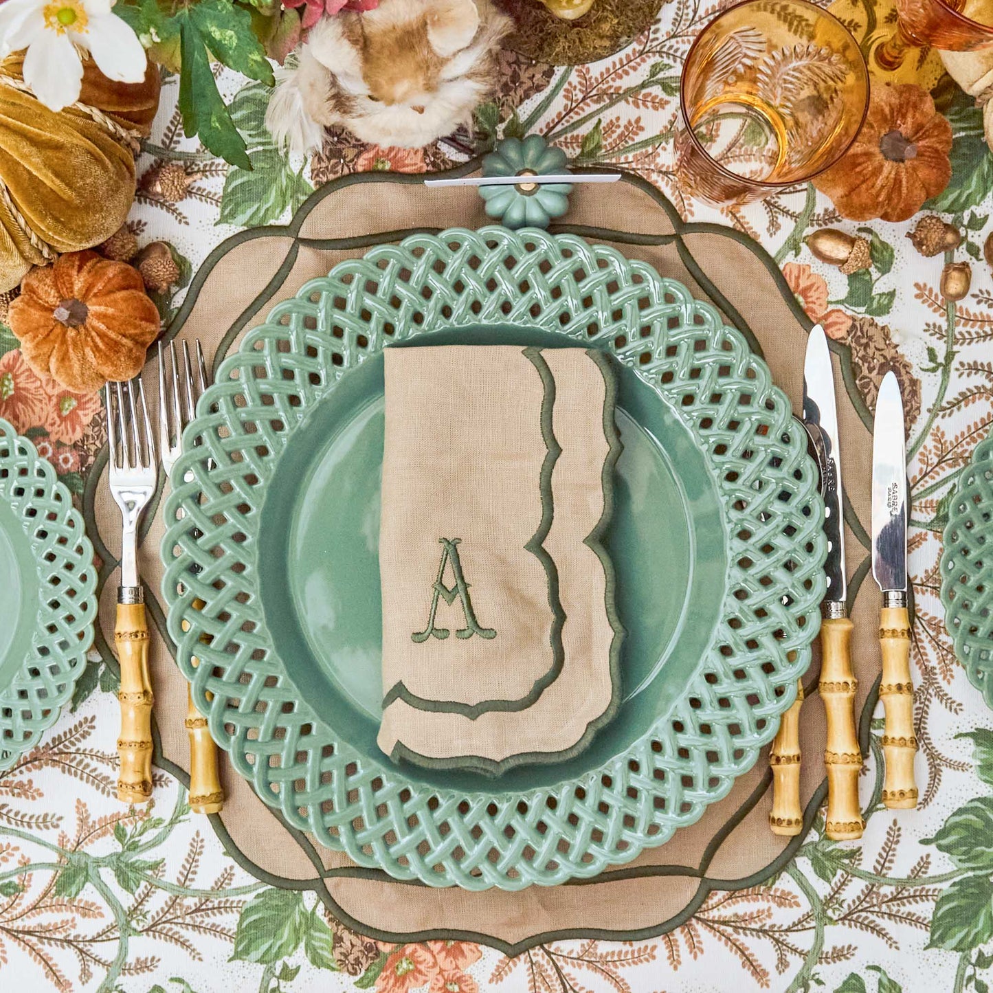Sand & Green Elizabeth Placemats (Set of 4)