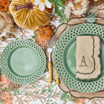 Sage Basketweave Dinner Plates (Set of 4)