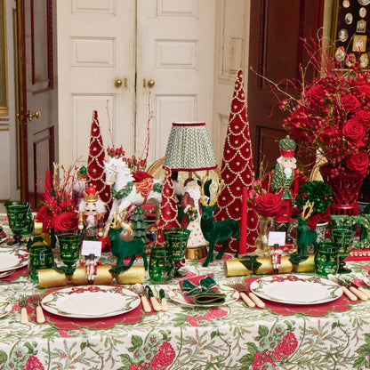Red & Green Lily Napkins (Set of 4)