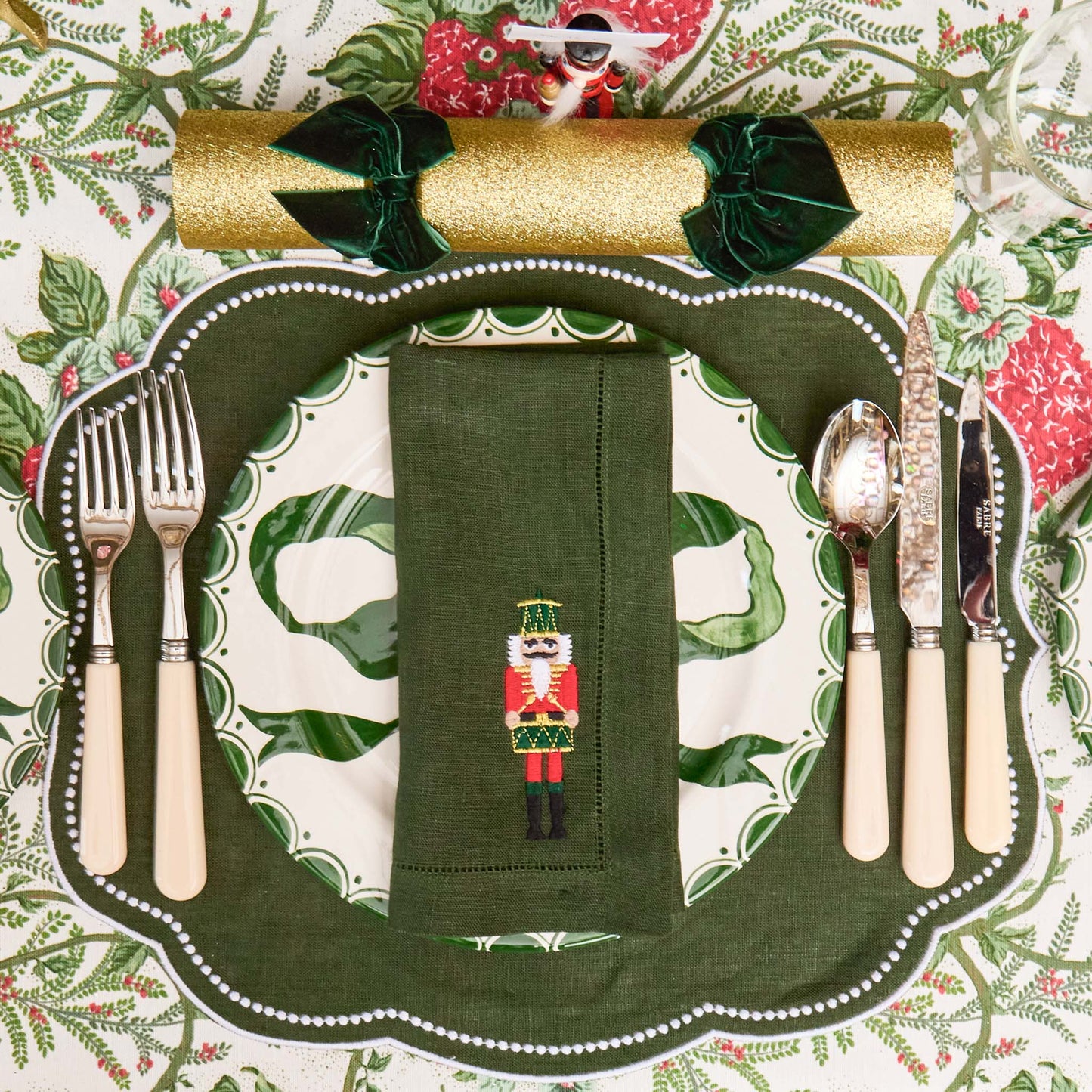 Forest Green Eloise Linen Placemats (Set of 4)