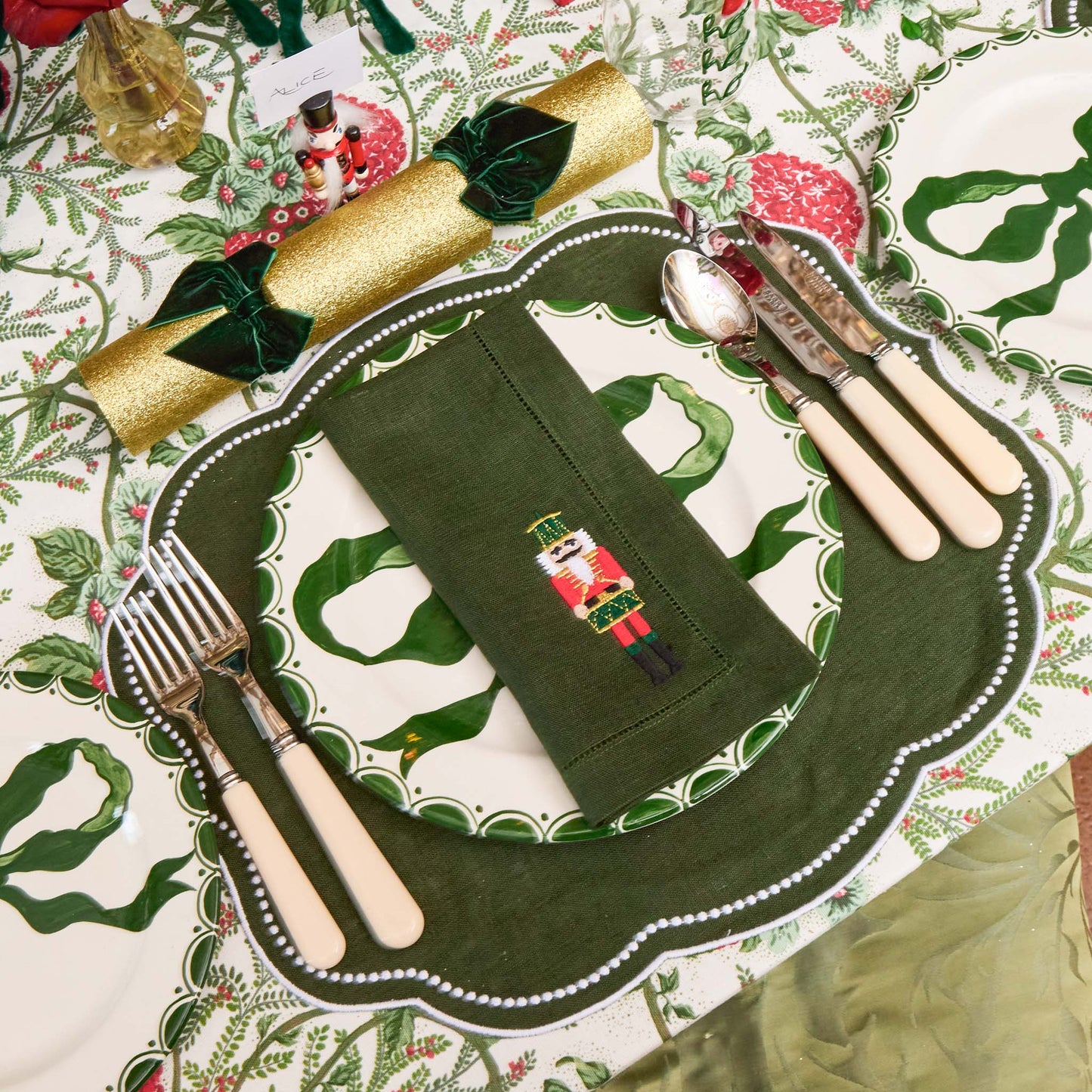 Forest Green Eloise Linen Placemats (Set of 4)