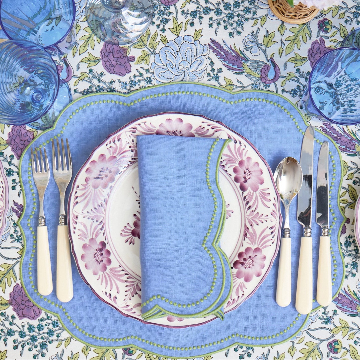 Bluebell & Green Eloise Linen Napkins (Set of 4)