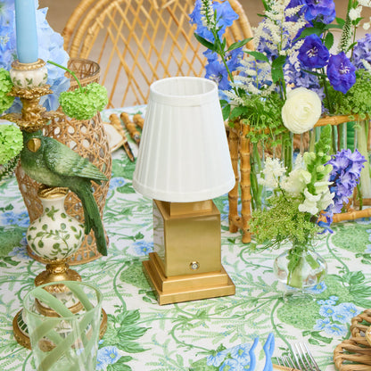 Square Rechargeable Lamp with Cream Shade (15cm)