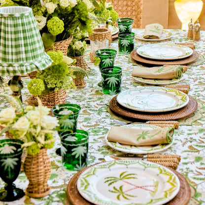 Emerald Palm Tree Glassware (Set of 8)