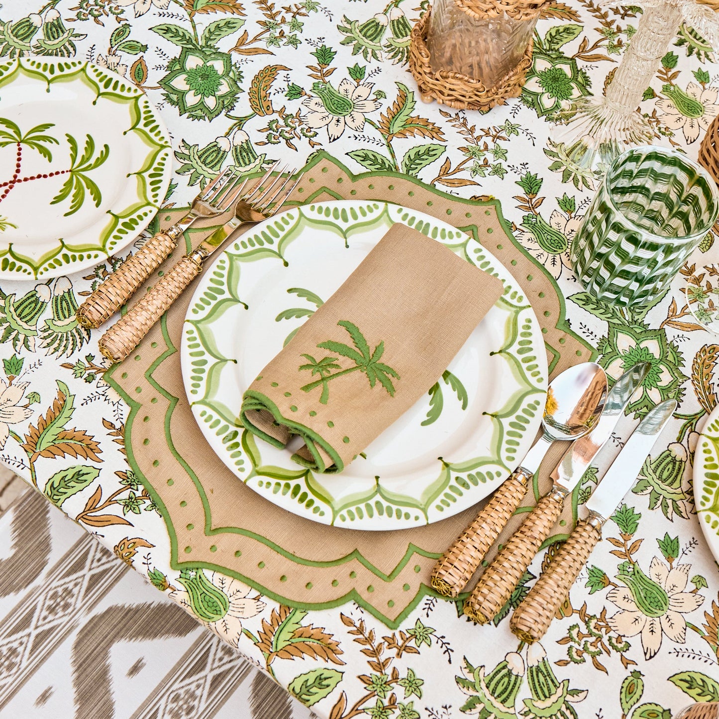 Sand & Green Celestria Placemats (Set of 4)