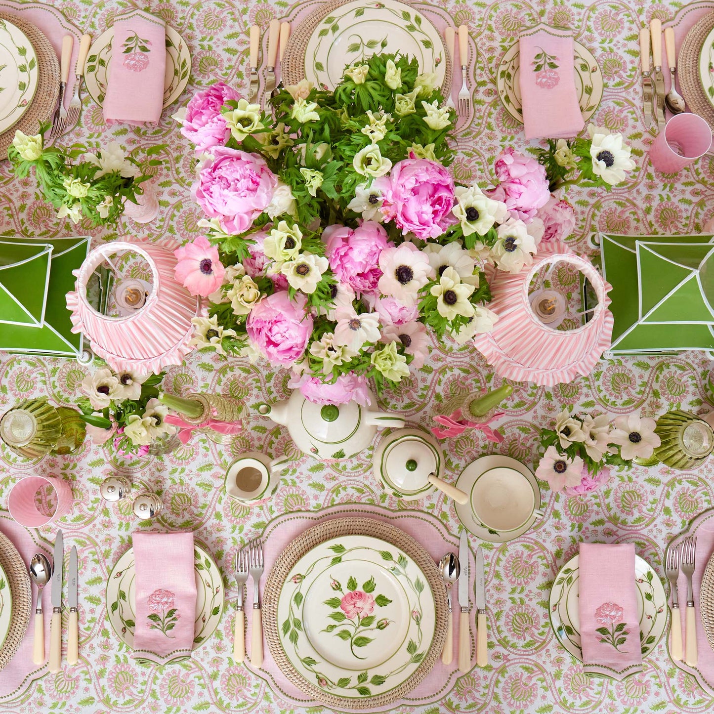 Pink & Green Eloise Linen Placemats (Set of 4)