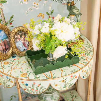 Olive Small Scalloped Lacquer Tray