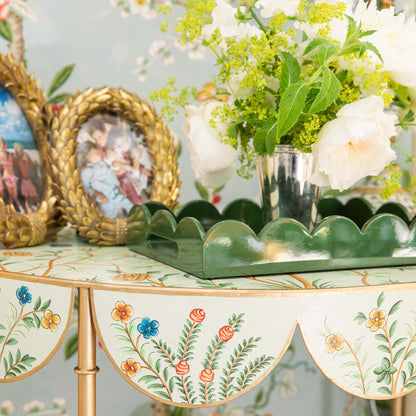 Olive Small Scalloped Lacquer Tray