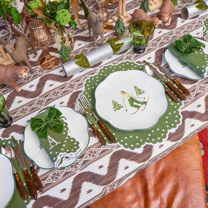 Chocolate Ikat Tablecloth