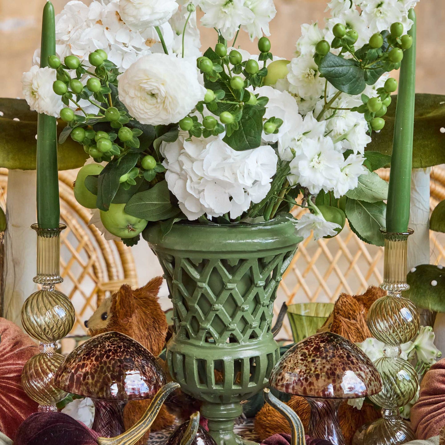 Olive Small Camille Candle Holders (Pair)