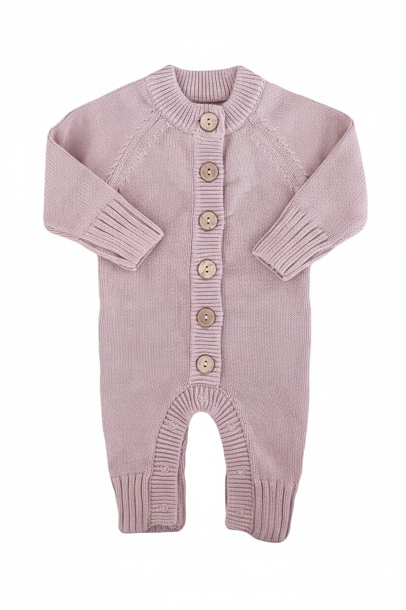 Knit Sweater Button Romper