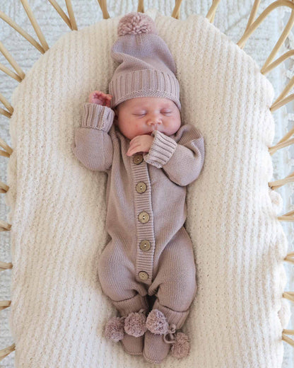 Knit Sweater Button Romper
