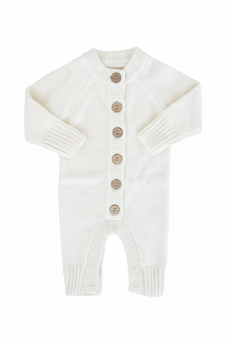 Knit Sweater Button Romper