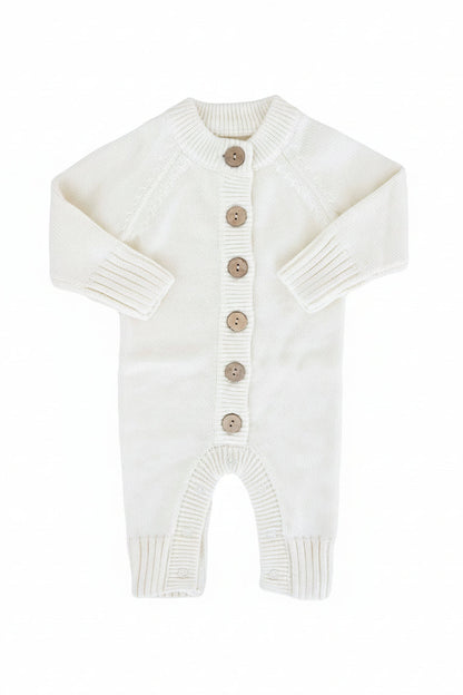 Knit Sweater Button Romper