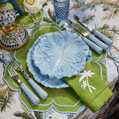 Blue Serena Cabbage Starter Plates (Set of 4)