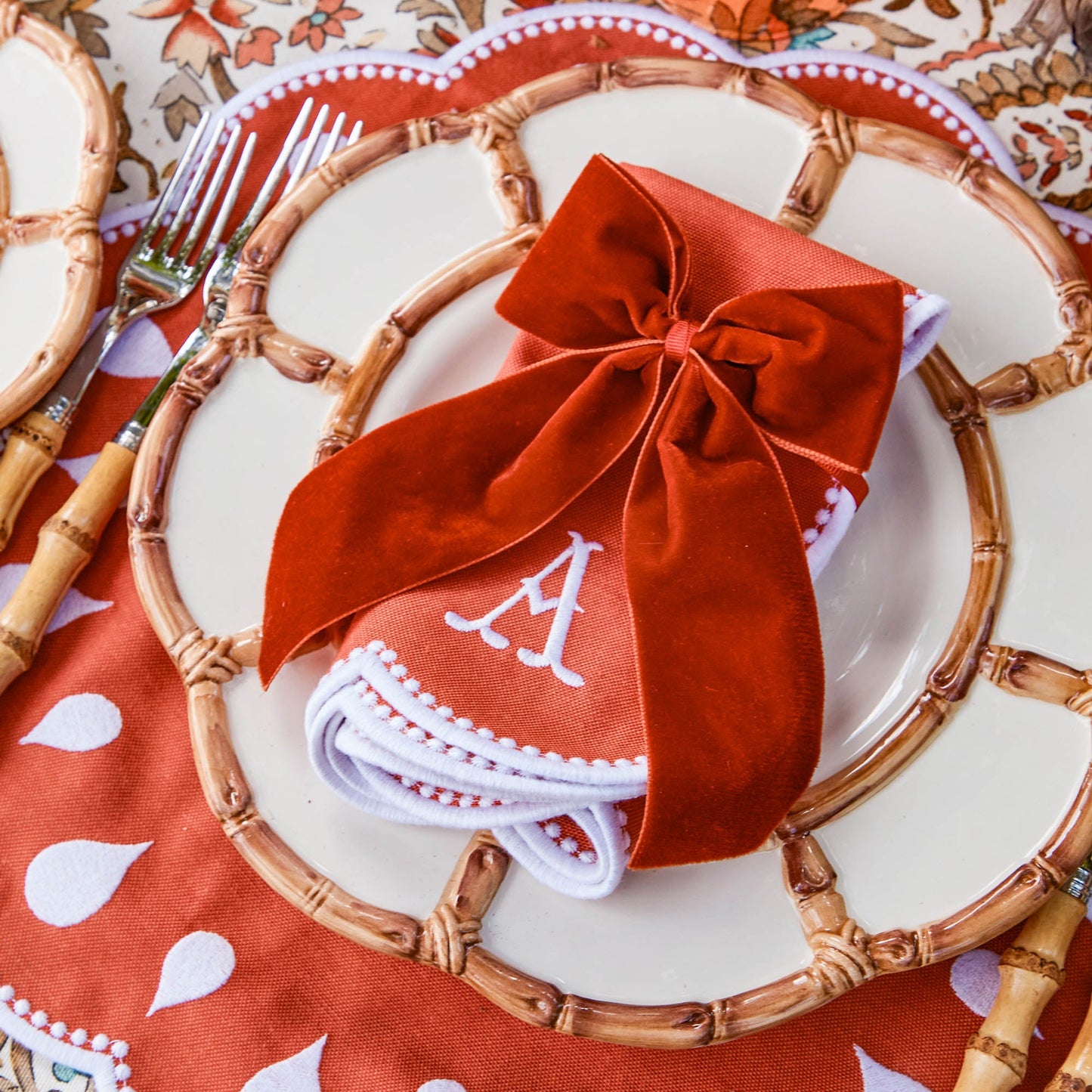 Burnt Orange Personalisable Bow