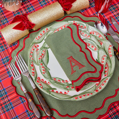 Green & Red Katherine Placemats & Napkins (Set of 4)
