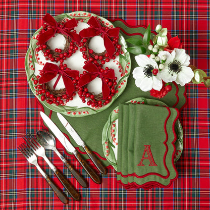 Green & Red Katherine Placemats & Napkins (Set of 4)