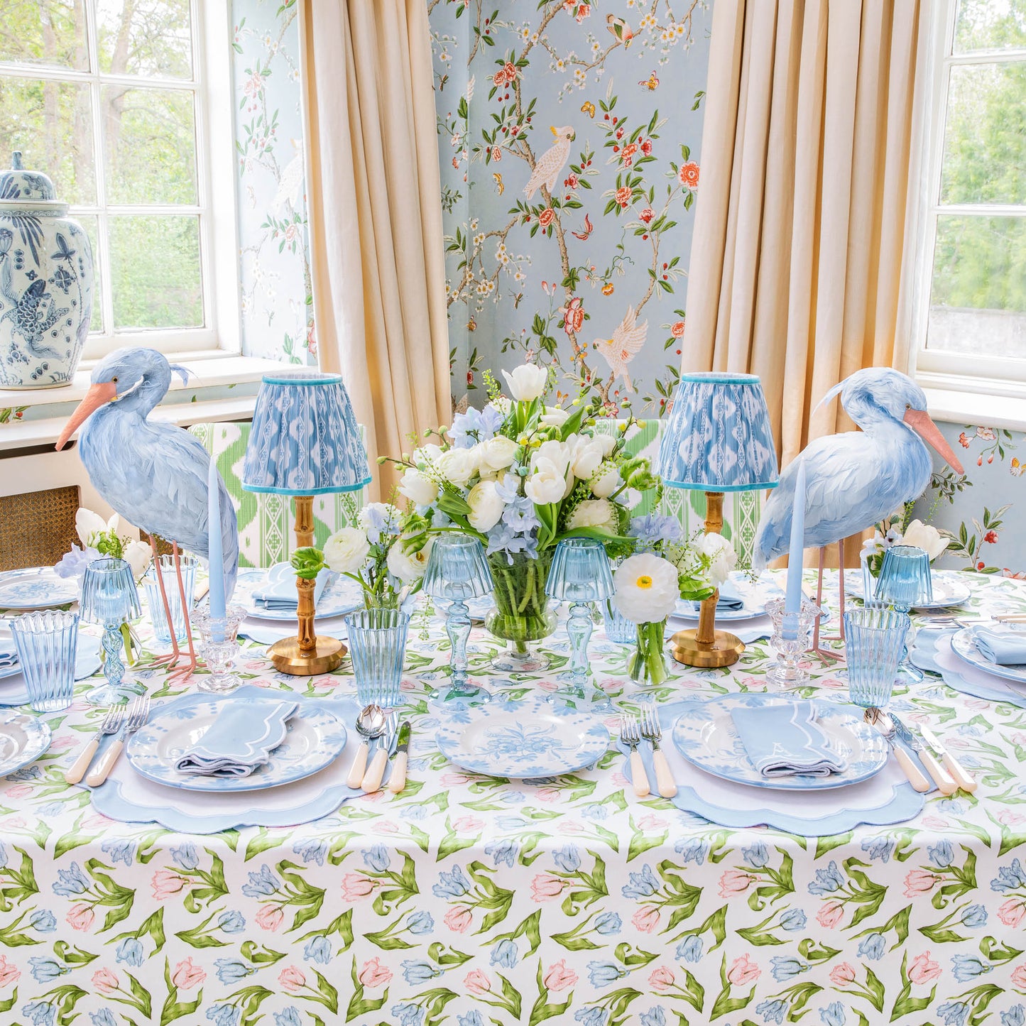 Blue Serena Appliqué Placemats (Set of 4)