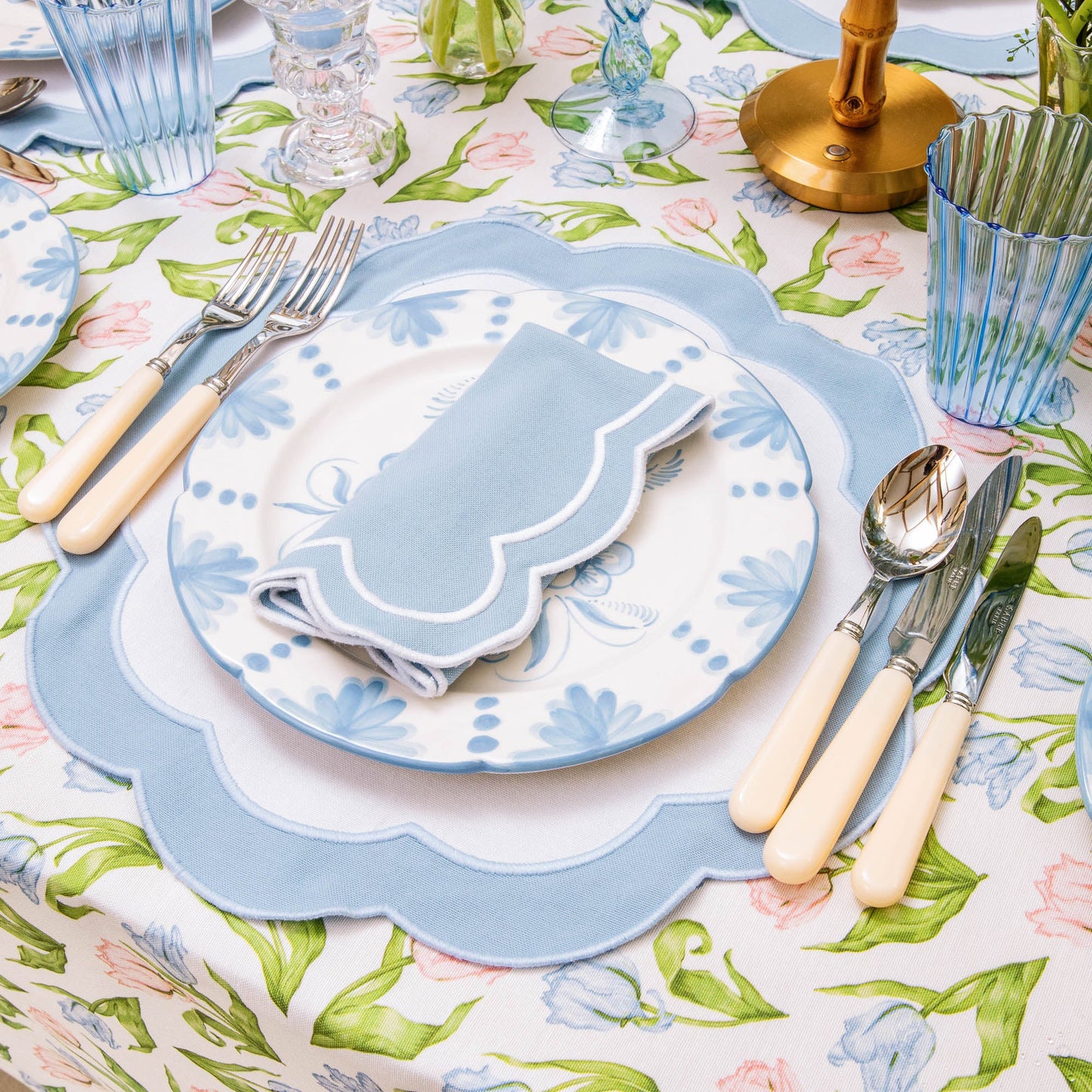 Blue Serena Appliqué Placemats (Set of 4)