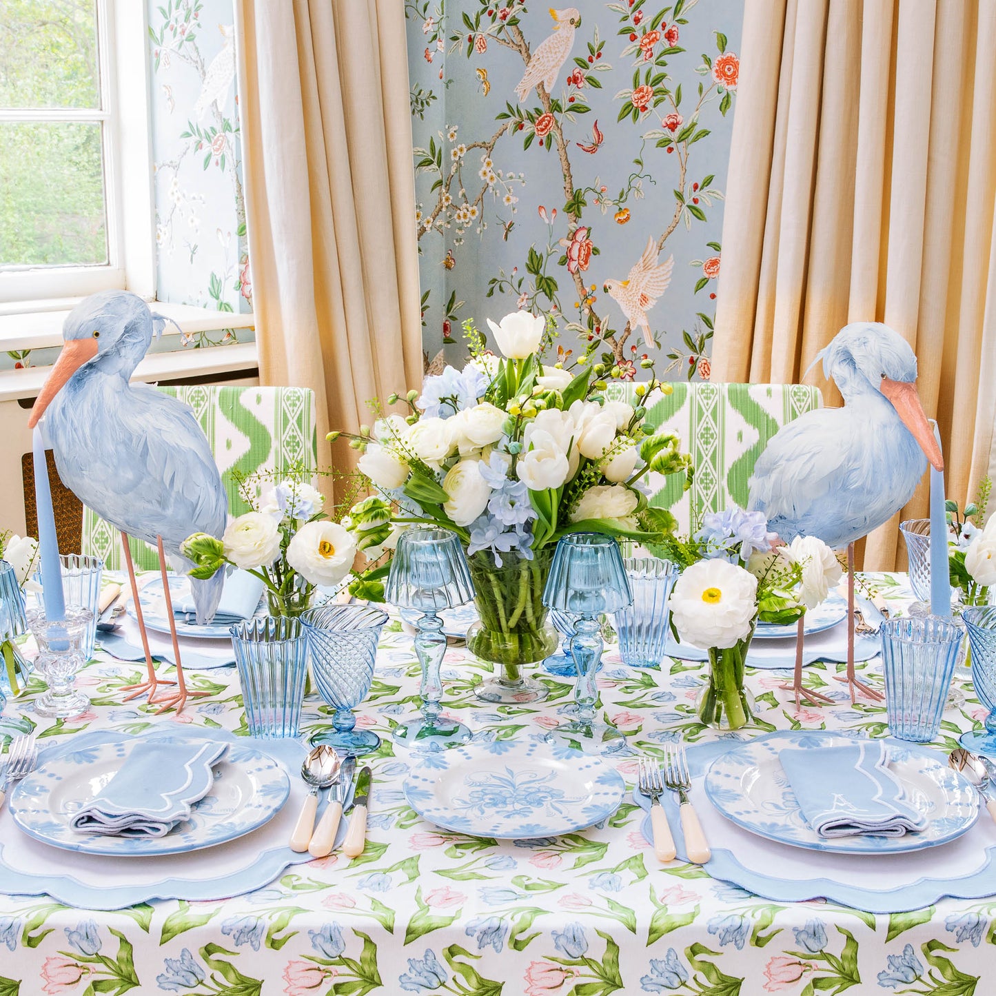 Blue Serena Appliqué Napkins (Set of 4)