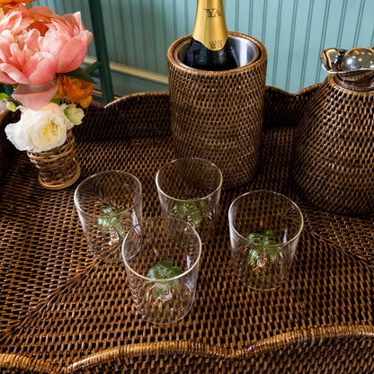 Dark Brown Rattan Butlers Tray