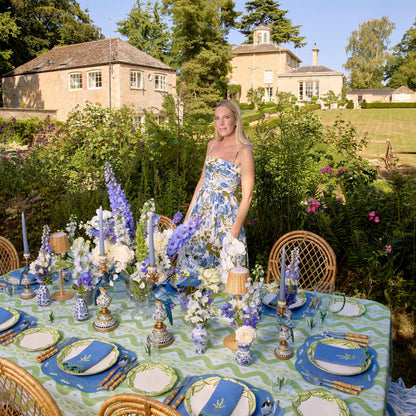 Blue Lily of the Valley Linen Napkins (Set of 4)