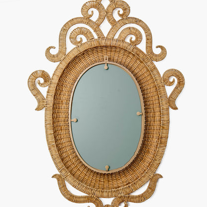 Oval Grand Rattan Mirror