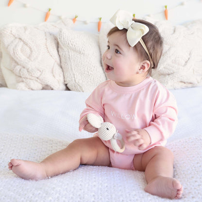 Personalized Long Sleeve Bubble Romper | Spring
